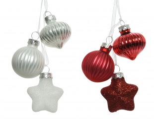  Figure Glass Shiny,matt,glitter Mix - White/red in Hadiya